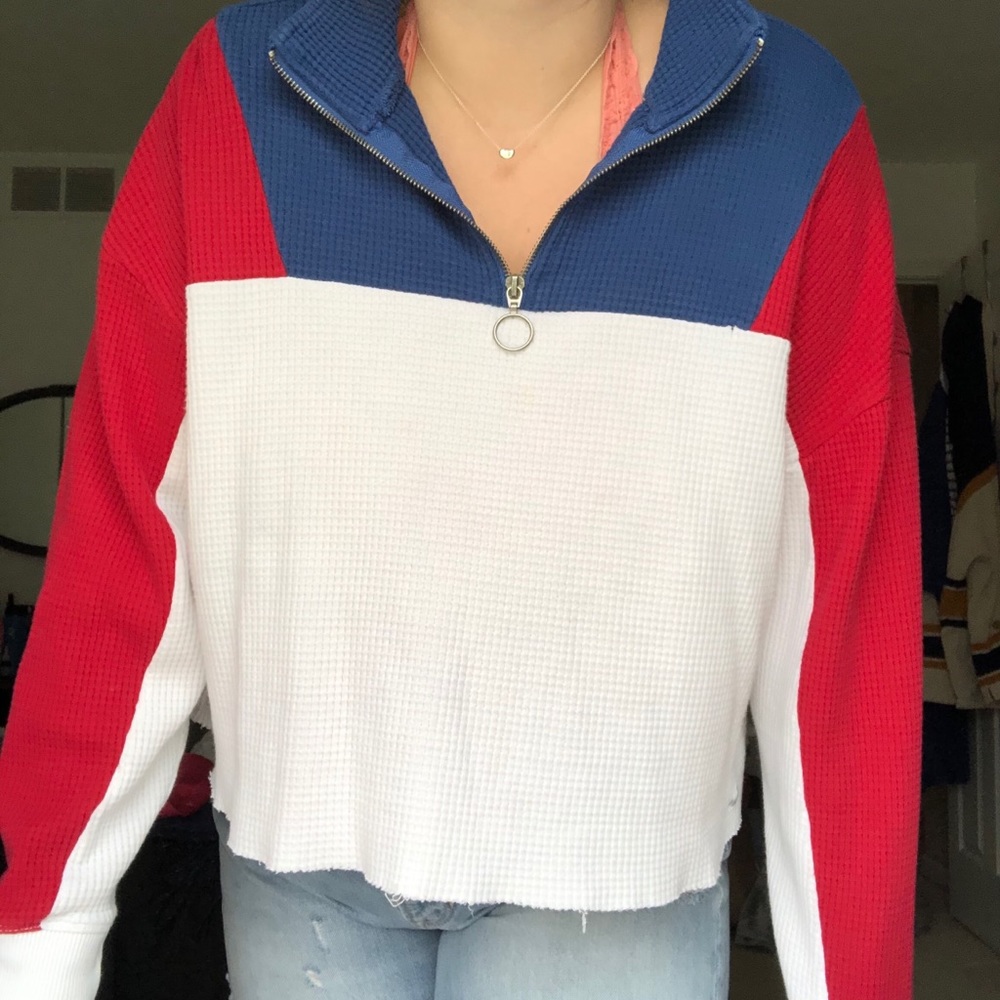 Hollister cropped quarter zip